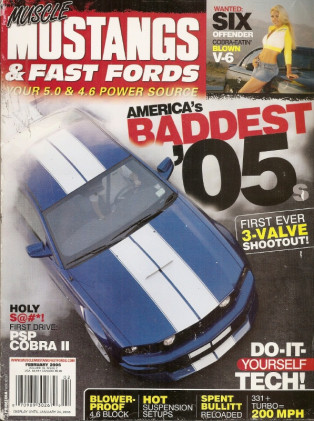 MUSCLE MUSTANGS & FAST FORDS 2006 FEB - GT SUSPENSION MAKE-OVER, BULLITT